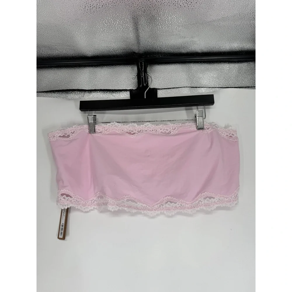 SKIMS Fits Everybody Lace Bandeau Bra Womens 4XL 4X Cherry Blossom Strapless